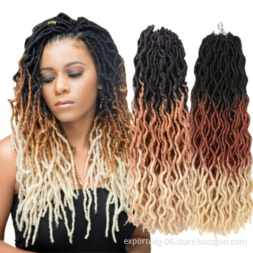 Gypsy Locs synthetic braiding Hair Pre-Looped Goddess Faux Locs Wavy Twist Hair Locs Synthetic Braiding extension Gypsy hair